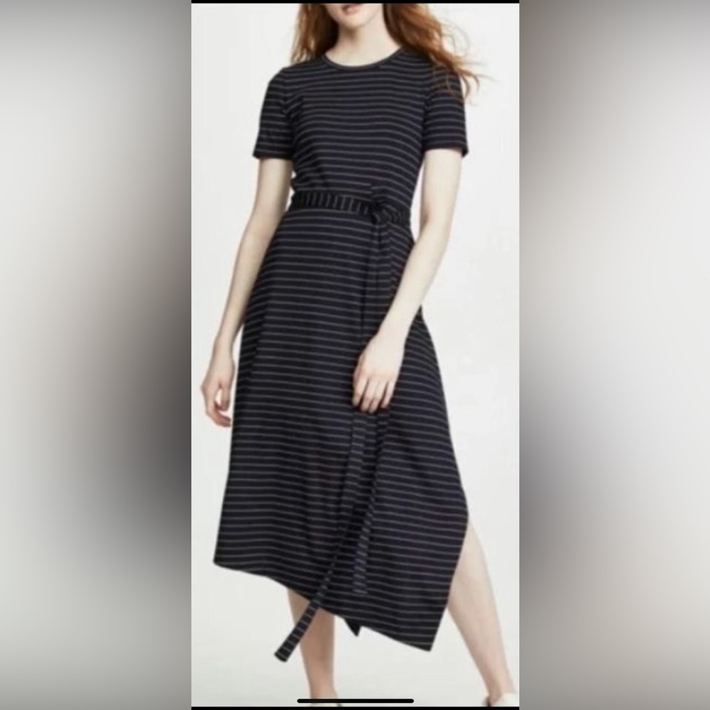 Club Monaco Striped Asymmetrical Dress